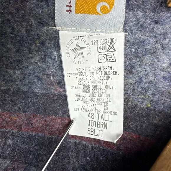 Carhartt Detroit Jacket Blanket Lined Mens 48 Tall J01 BRN Brown 6BLJT - Picture 5 of 16